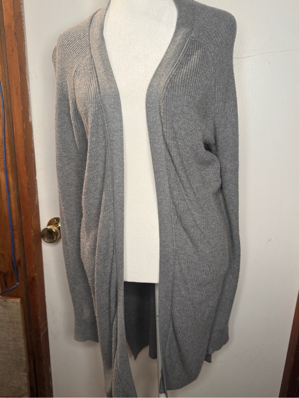 Abercrombie & Fitch Lightweight Open-Front Gray Cardigan